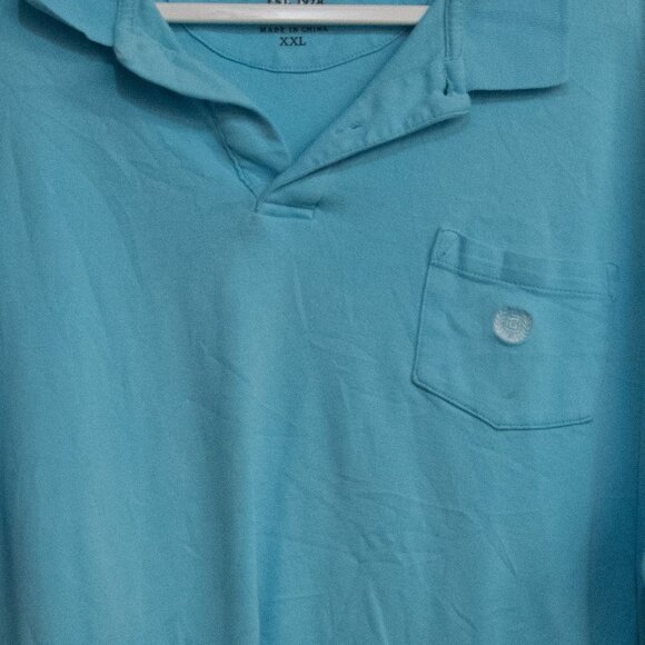 Chaps Mens Polo Shirt Turquoise Short Sleeve Cotton Blend XXL - Picture 3 of 8